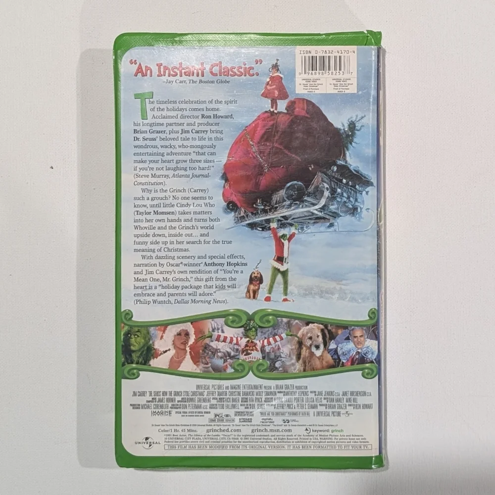 How the Grinch Stole Christmas (2000) VHS cassette movie